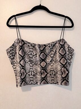 Better Be Plus Snake Print Off Shoulder Crop Top 3X Stretch Y2K Party Club